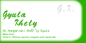 gyula khely business card